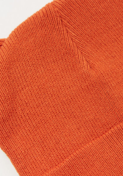 Juniors Solid Beanie Cap with Ear Accents-Caps-image-1