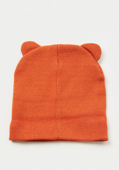 Juniors Solid Beanie Cap with Ear Accents-Caps-image-2