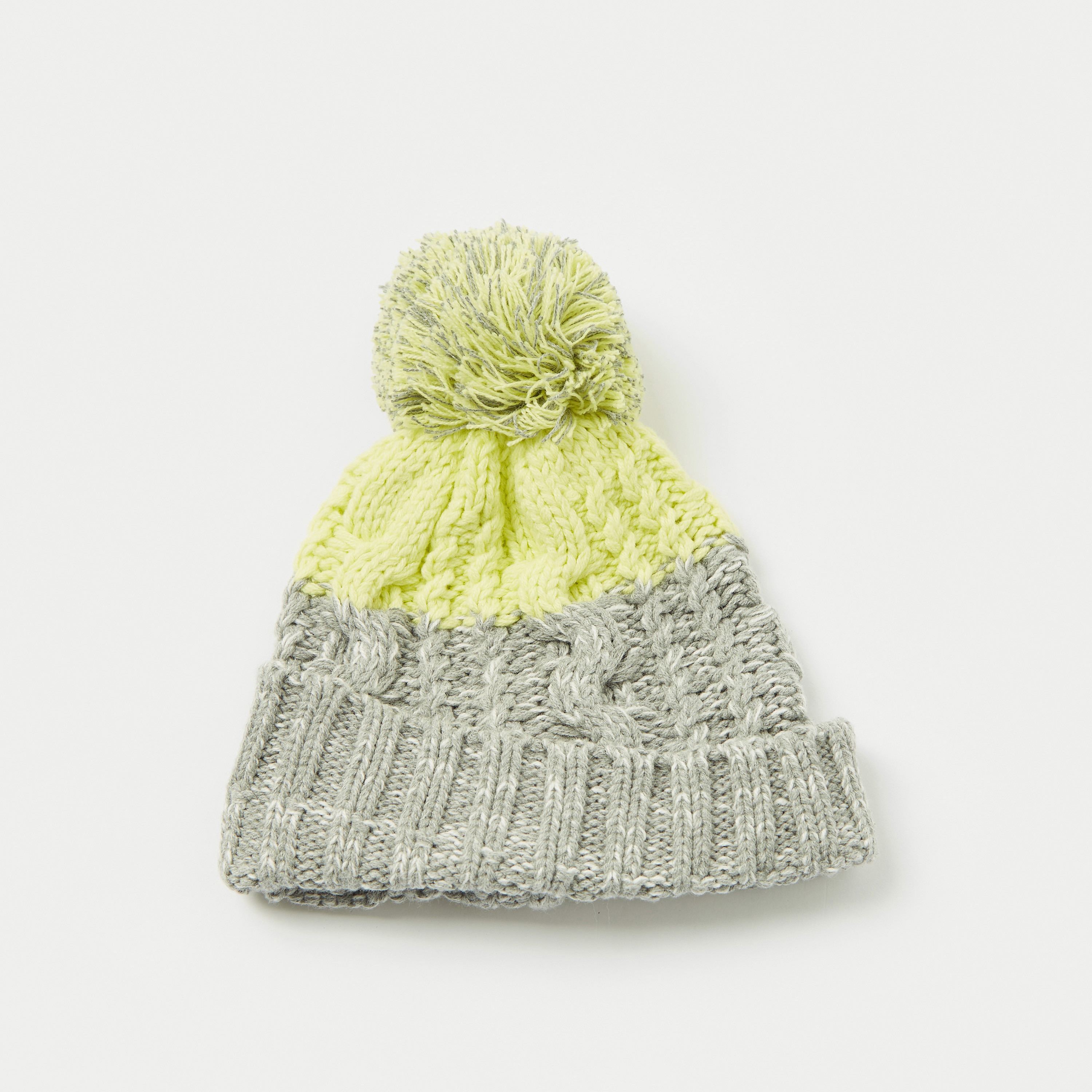 قبعة بيني بارزة الملمس بتفاصيل بوم بوم من جونيورز-boys-clothing-winterwear-winteraccessories-image-1