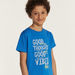 Juniors Typographic Print T-shirt with Crew Neck and Short Sleeves-T Shirts-thumbnail-3