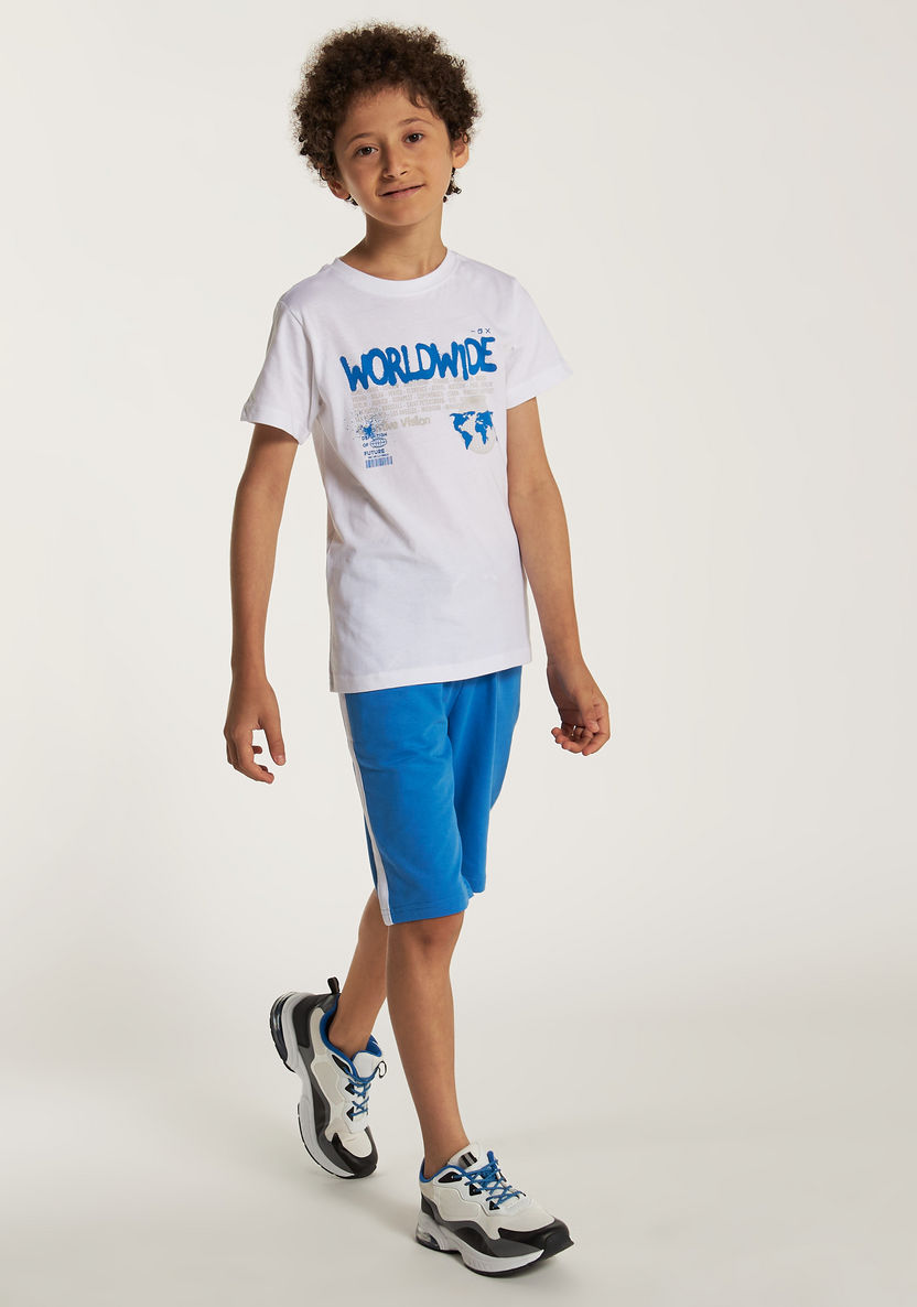 Juniors Printed T-shirt with Crew Neck and Short Sleeves-T Shirts-image-1