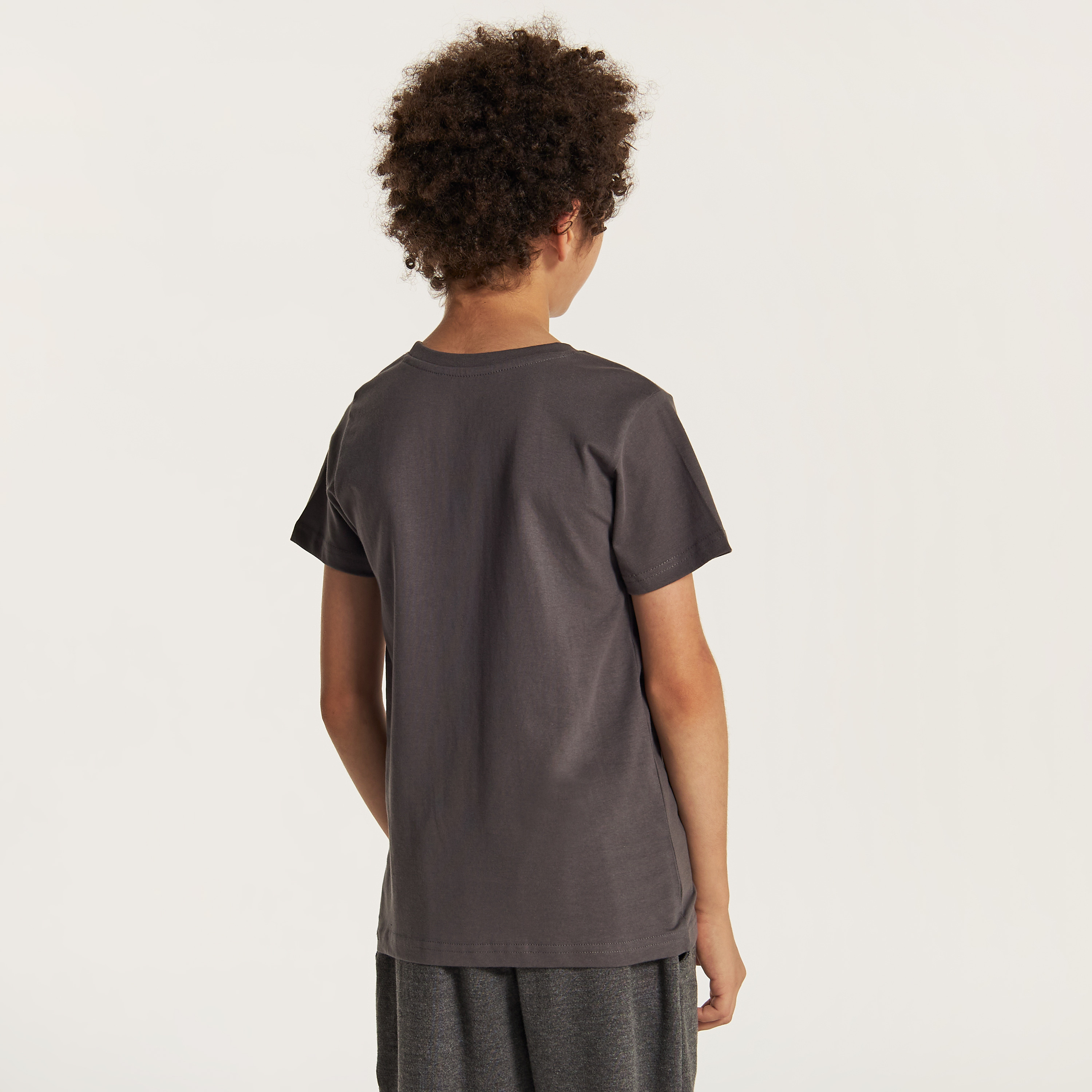 Juniors Graphic Print Crew Neck T-shirt with Short Sleeves-boys-clothing-tshirtsandpolos-image-5