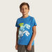 Juniors Dinosaur Print T-shirt with Crew Neck and Short Sleeves-T Shirts-thumbnailMobile-1