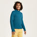 Juniors Solid Turtle Neck T-shirt with Long Sleeves-T Shirts-thumbnail-2
