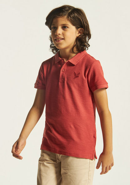 Juniors Solid Polo T-shirt with Short Sleeves-T Shirts-image-1