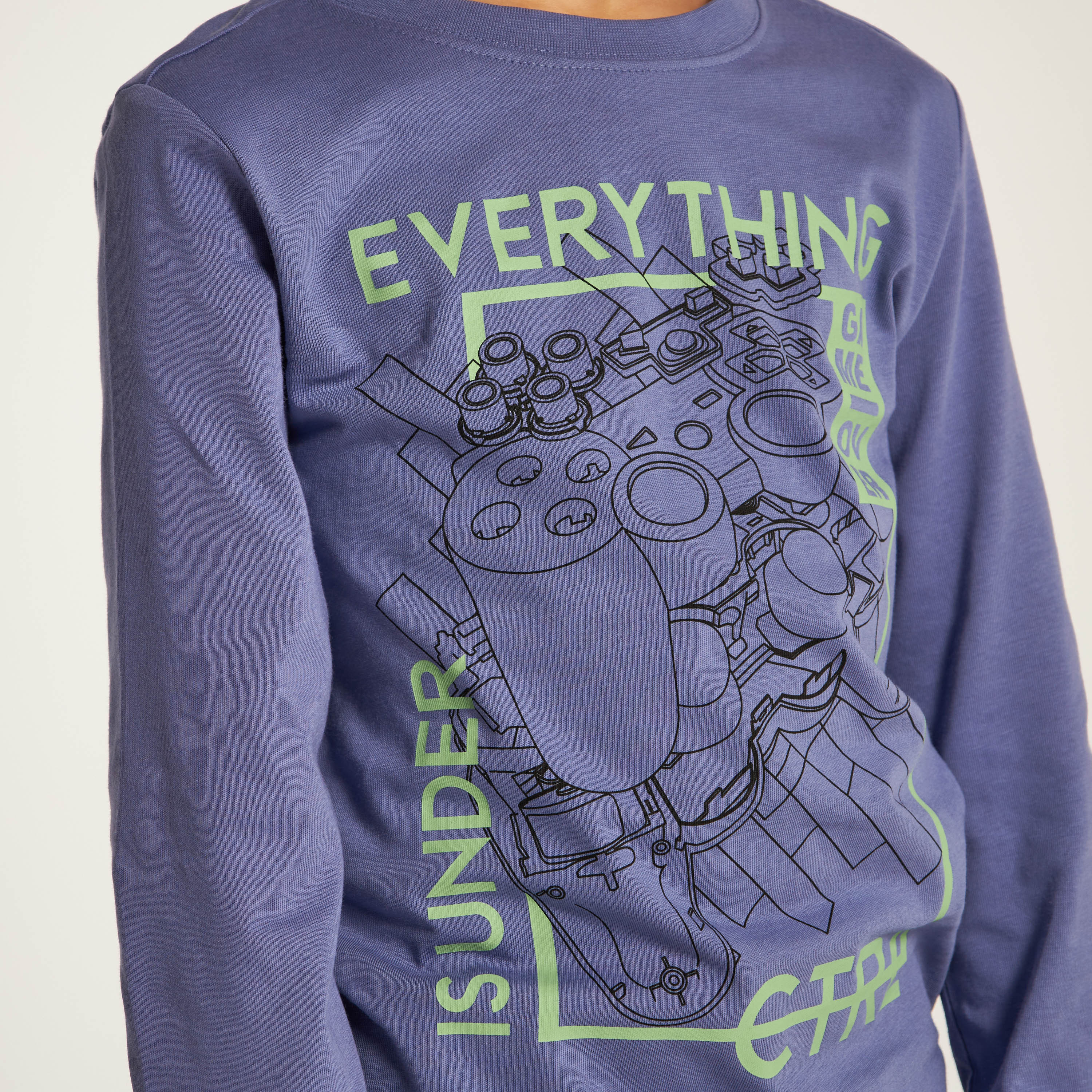 Juniors Printed Crew Neck T-shirt with Long Sleeves-boys-clothing-tshirtsandpolos-image-3