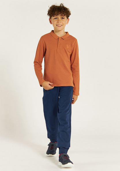 Buy Juniors Solid Polo Neck T-shirt with Long Sleeves Online for Boys