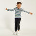 Juniors Striped T-shirt with Long Sleeves and Crew Neck-T Shirts-thumbnail-1