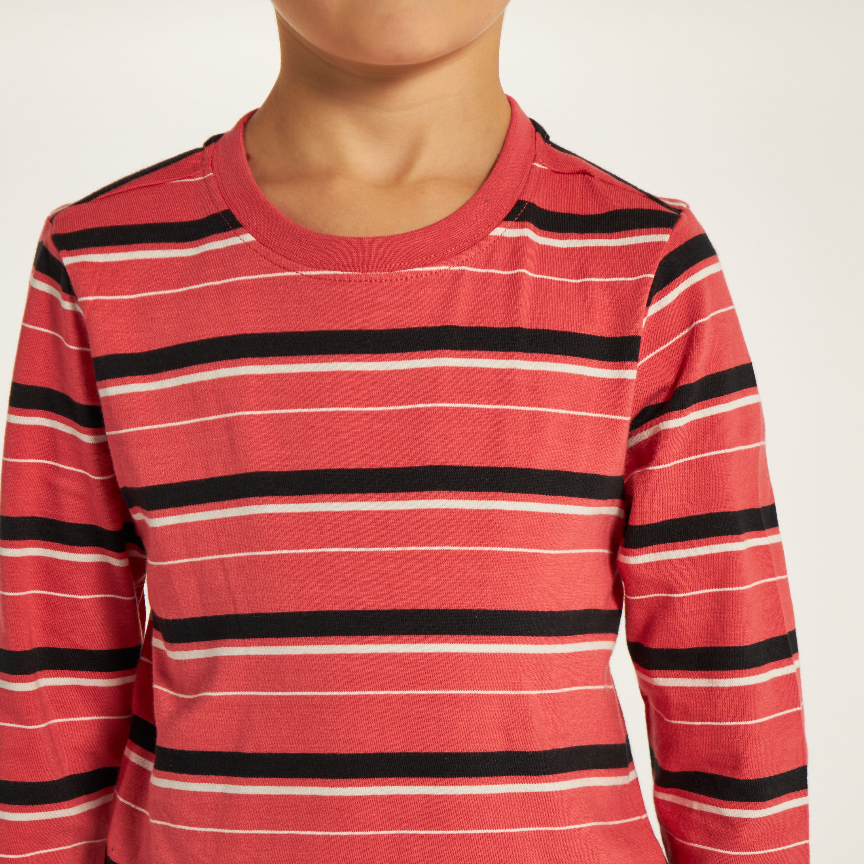 Juniors Striped T-shirt with Long Sleeves and Crew Neck-boys-clothing-tshirtsandpolos-image-3