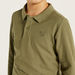 Juniors Solid Polo T-shirt with Long Sleeves-T Shirts-thumbnailMobile-2