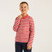 Juniors Striped Polo T-shirt with Long Sleeves-T Shirts-thumbnailMobile-0