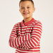 Juniors Striped Polo T-shirt with Long Sleeves-T Shirts-thumbnail-2