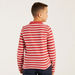 Juniors Striped Polo T-shirt with Long Sleeves-T Shirts-thumbnail-3