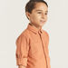 Juniors Solid Shirt with Spread Collar and Long Sleeves-Shirts-thumbnail-2
