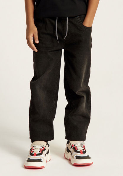 Juniors Solid Jeans with Drawstring Closure and Pockets