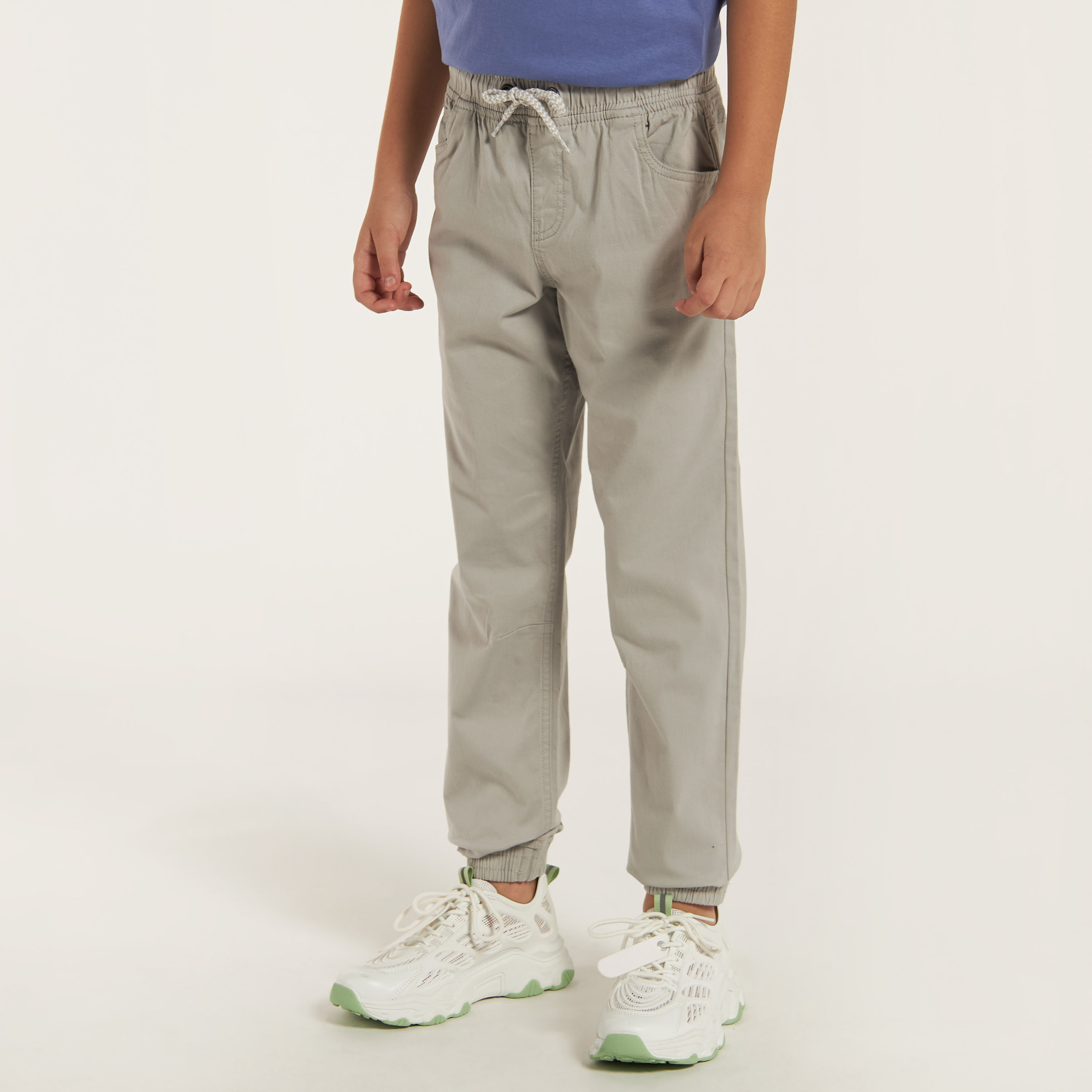 Juniors Solid Pants with Drawstring Closure-boys-clothing-bottoms-trousers-image-2