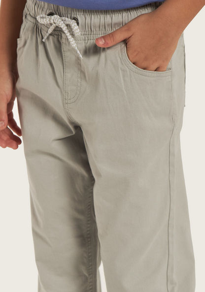 Juniors Solid Pants with Drawstring Closure-Pants-image-2
