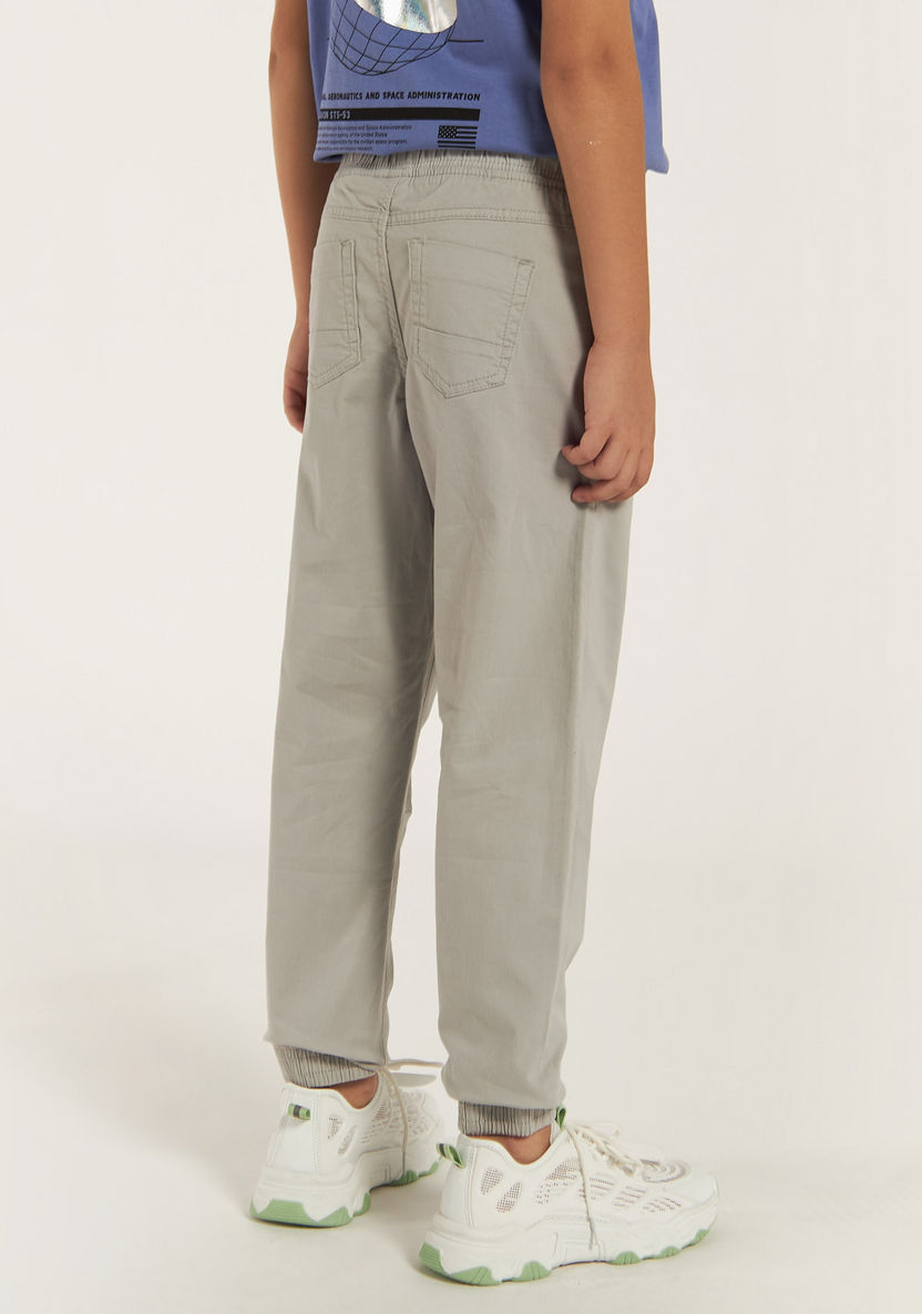 Juniors Solid Pants with Drawstring Closure-Pants-image-3