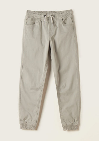 Juniors Solid Pants with Drawstring Closure-Pants-image-0