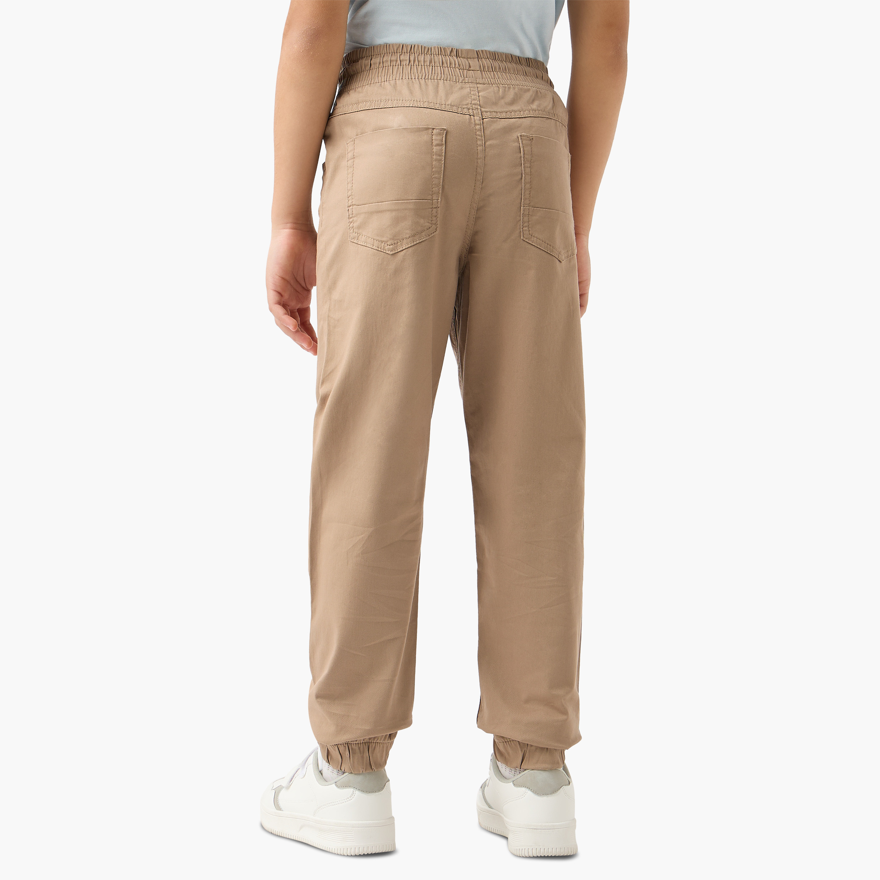 Juniors Solid Pants with Drawstring Closure and Pockets-boys-clothing-bottoms-trousers-image-3