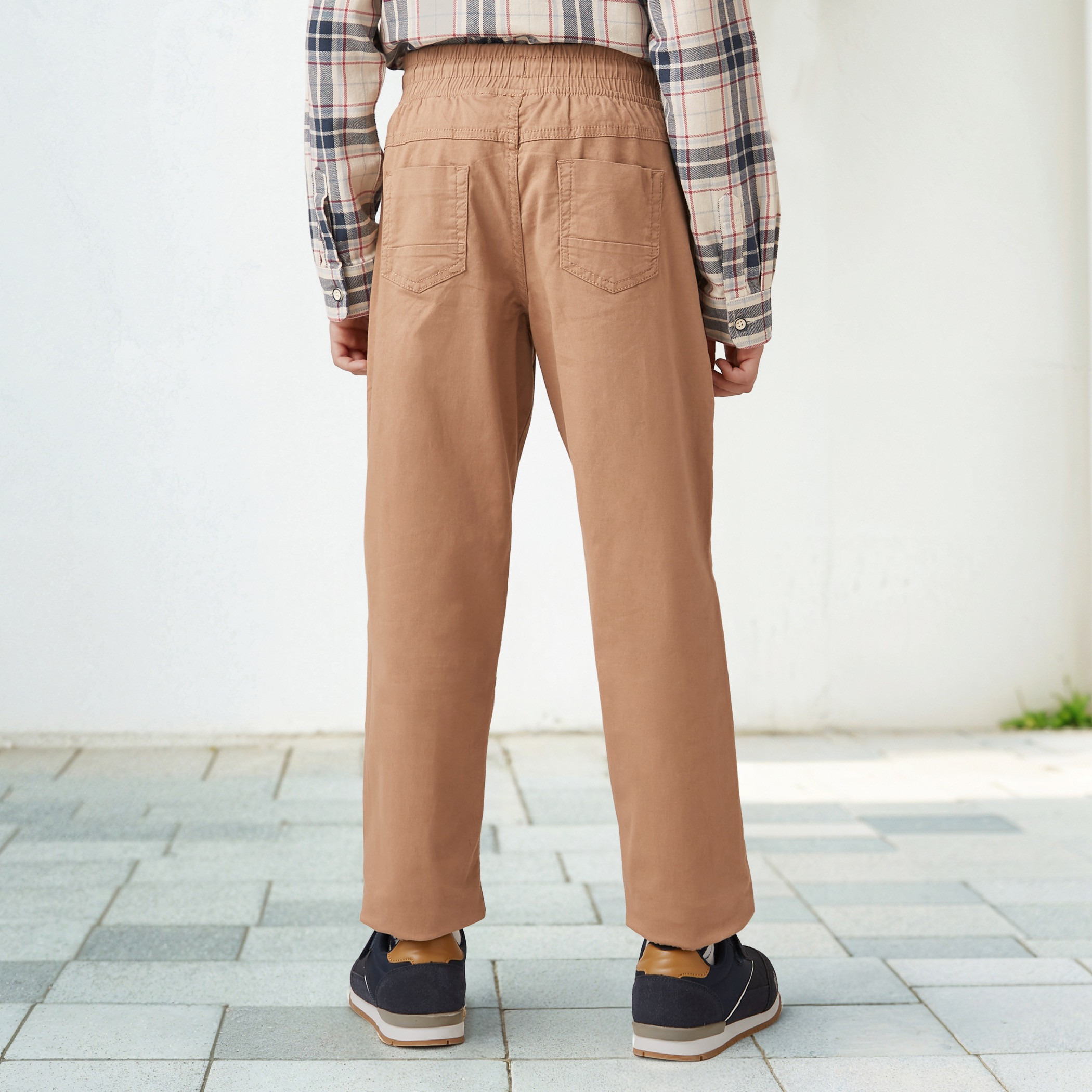 Juniors Solid Pants with Drawstring Closure-boys-clothing-bottoms-trousers-image-3
