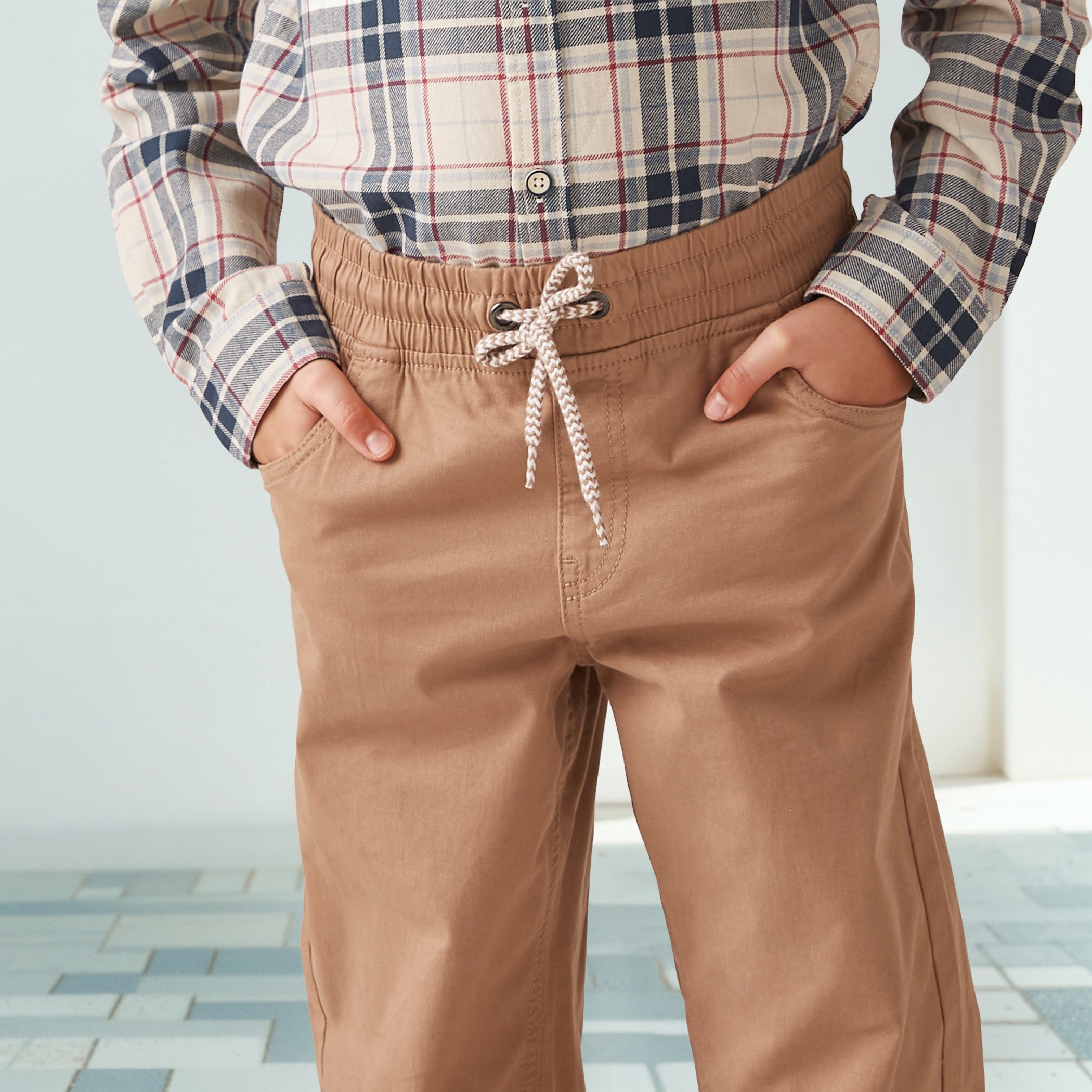 Juniors Solid Pants with Drawstring Closure-boys-clothing-bottoms-trousers-image-4