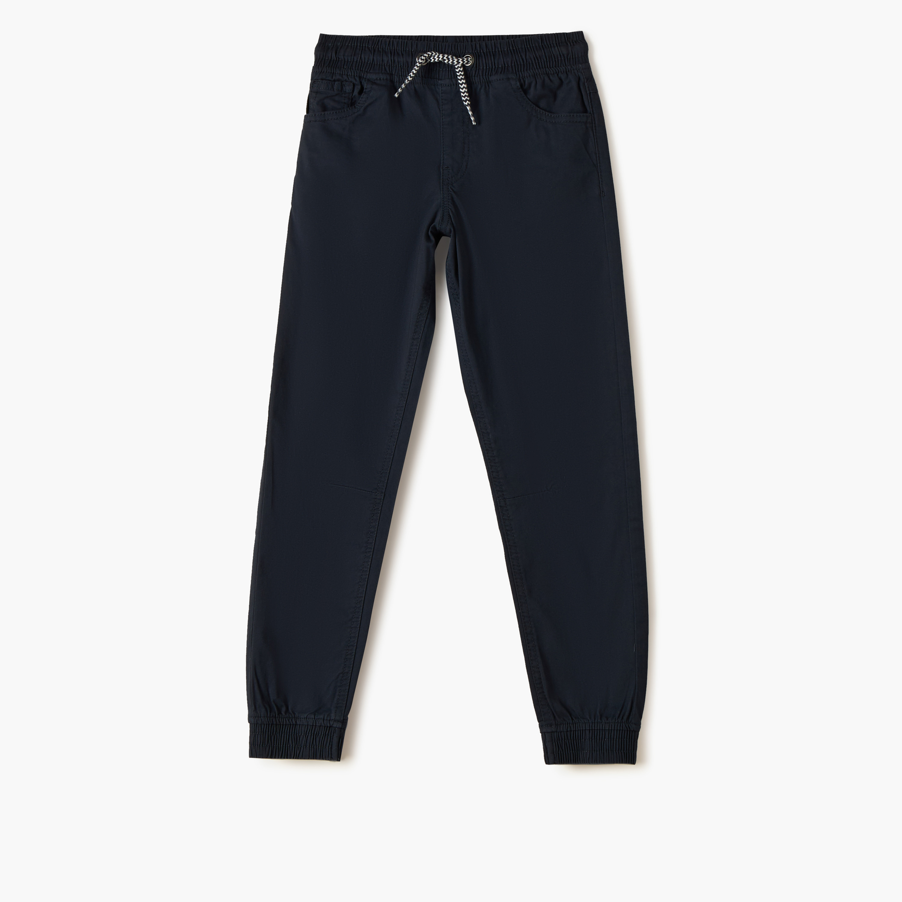 Juniors Solid Pants with Drawstring Closure and Pockets-boys-clothing-bottoms-trousers-image-1