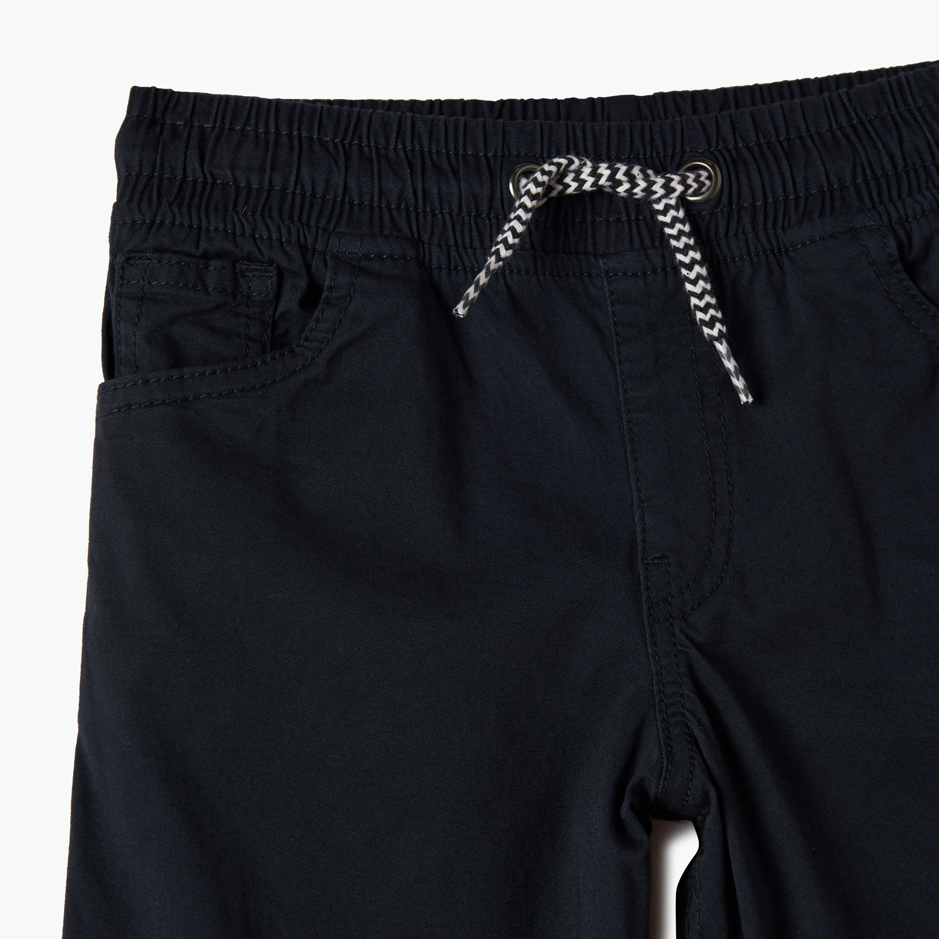 Juniors Solid Pants with Drawstring Closure and Pockets-boys-clothing-bottoms-trousers-image-2