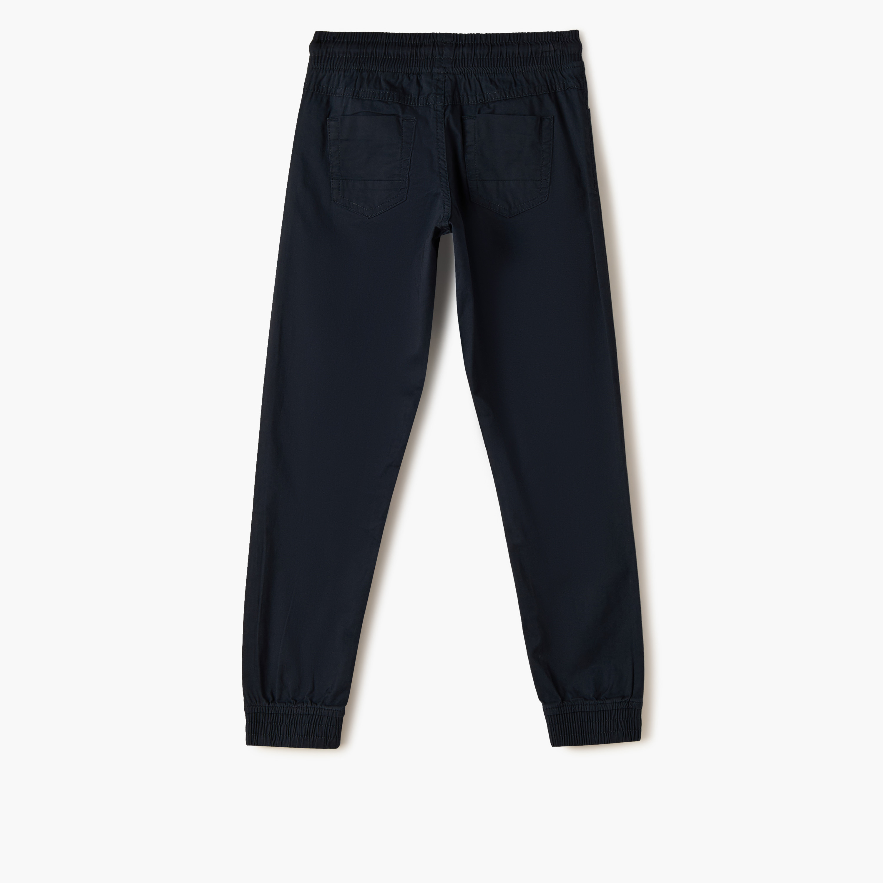 Juniors Solid Pants with Drawstring Closure and Pockets-boys-clothing-bottoms-trousers-image-3