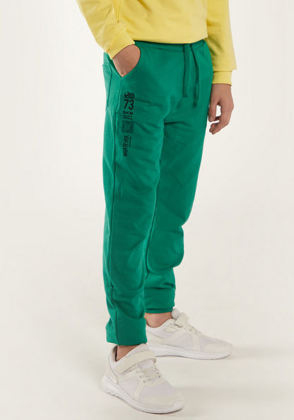 Juniors Printed Joggers with Pockets and Drawstring Waistband-Joggers-image-1