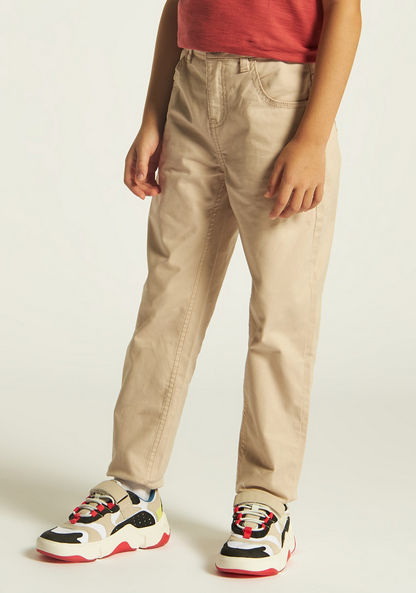 Juniors Solid Jeans with Button Closure and Pocket-Pants-image-1