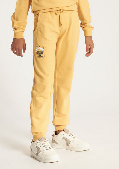 Juniors Solid Jog Pants with Drawstring Closure and Pockets-Pants-image-1