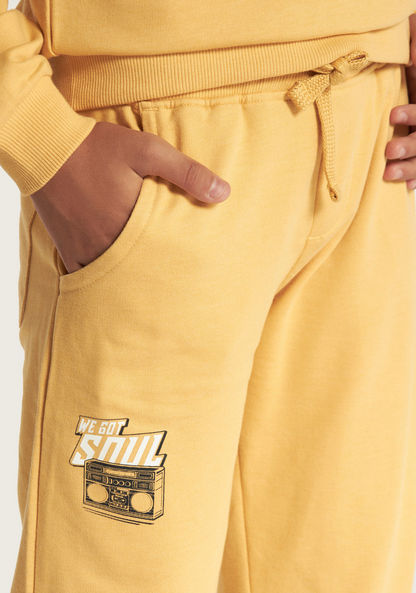 Juniors Solid Jog Pants with Drawstring Closure and Pockets-Pants-image-2