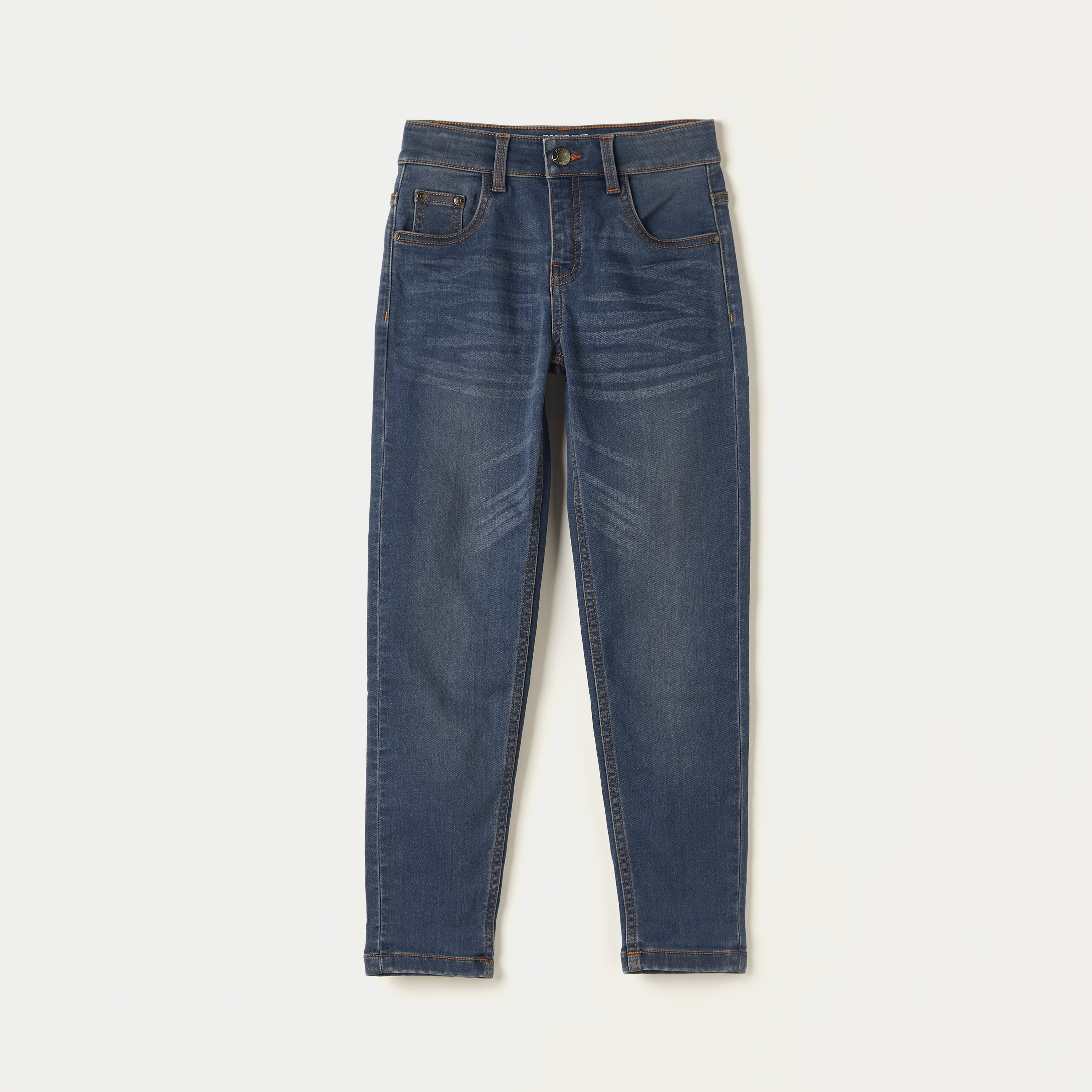 Juniors Solid Jeans with Button Closure and Pockets-boys-clothing-bottoms-jeans-image-1