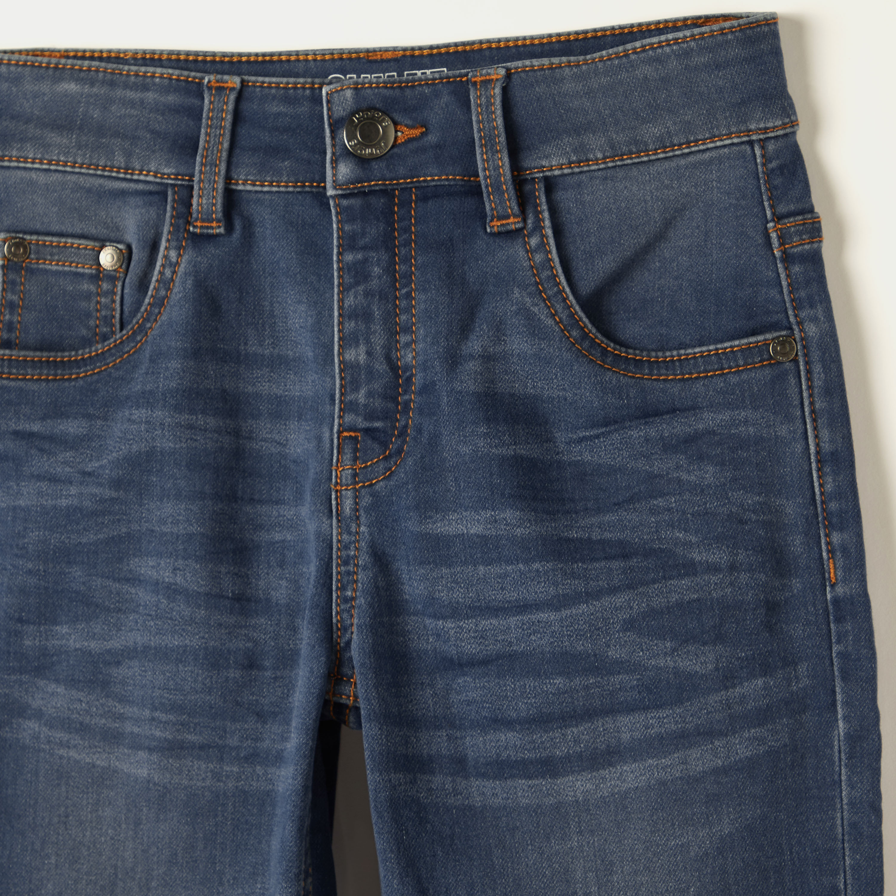 Juniors Solid Jeans with Button Closure and Pockets-boys-clothing-bottoms-jeans-image-2