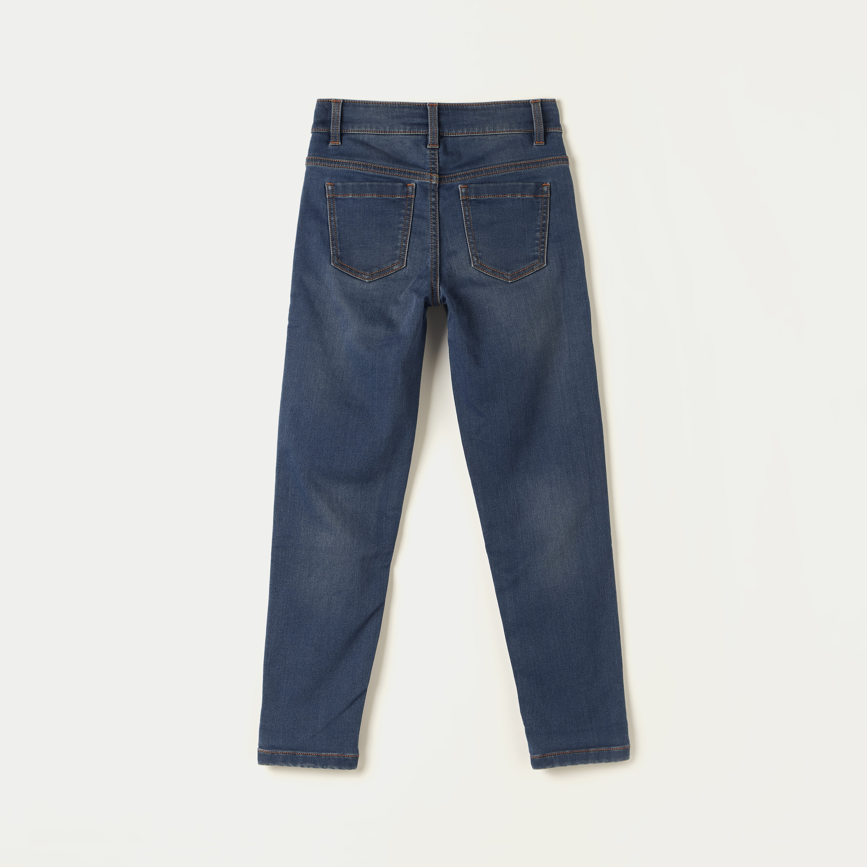 بنطلون جينز سادة بزر إغلاق وجيوب من جونيورز-boys-clothing-bottoms-jeans-image-4