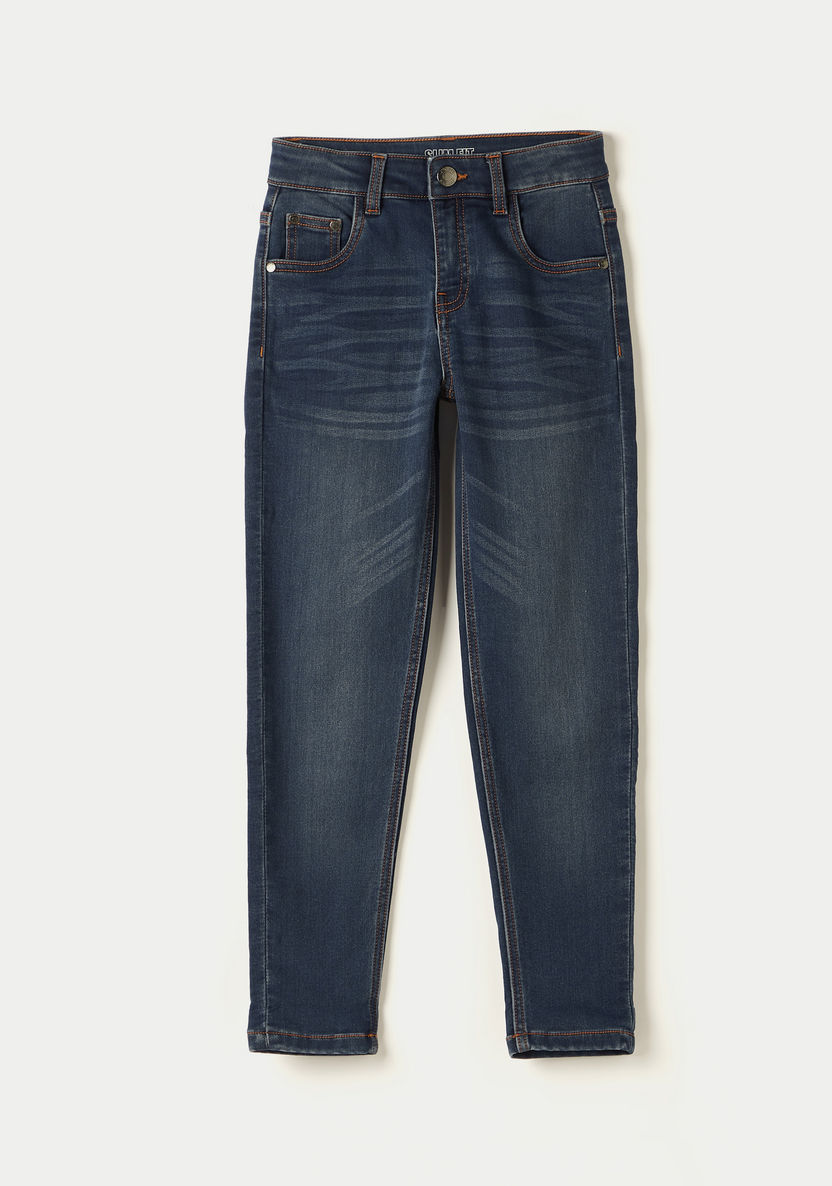 Juniors Solid Jeans with Button Closure and Pockets-Jeans-image-0