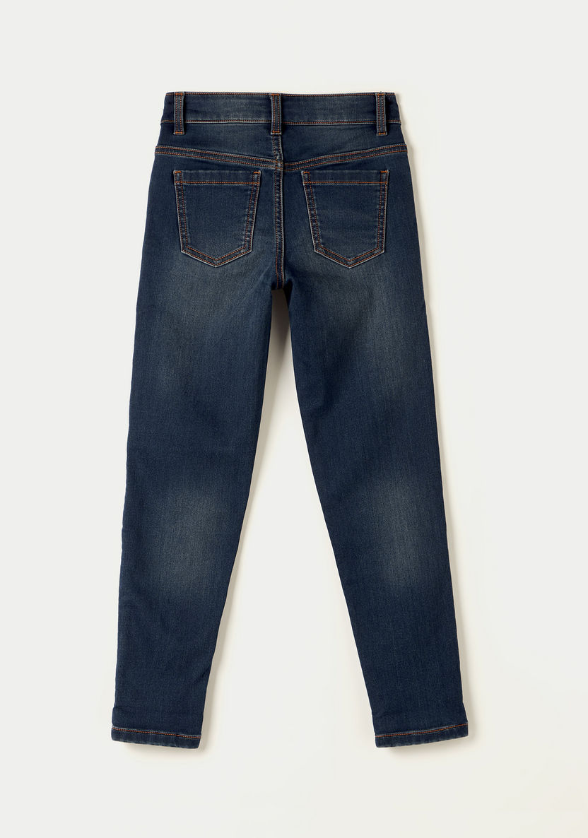 Juniors Solid Jeans with Button Closure and Pockets-Jeans-image-3
