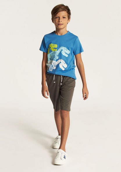 Juniors Solid Mid-Rise Shorts with Drawstring Closure and Pockets