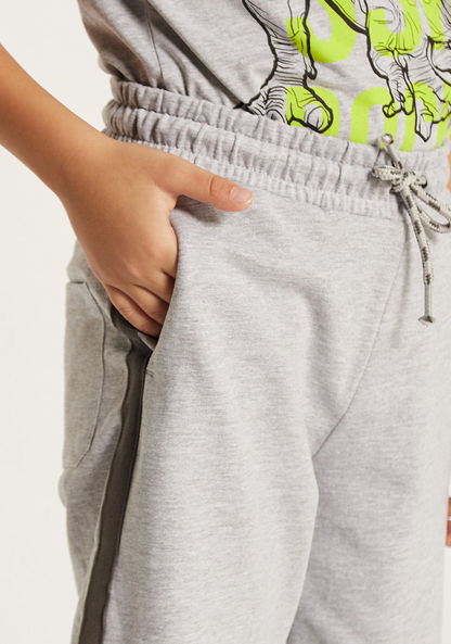 Juniors Solid Mid-Rise Shorts with Drawstring Closure and Pockets-Shorts-image-2