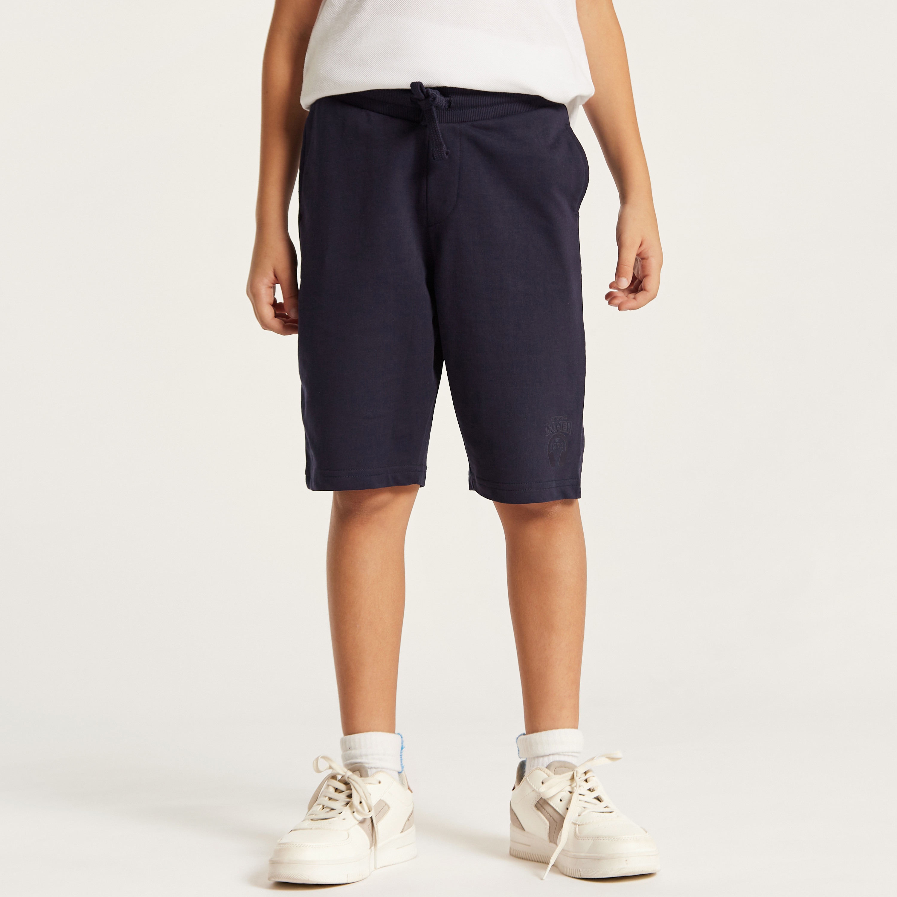 Juniors Solid Shorts with Drawstring Closure and Pocket-boys-clothing-bottoms-shorts-image-2