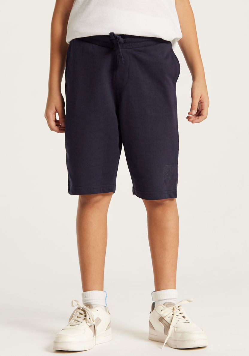 Juniors Solid Shorts with Drawstring Closure and Pocket-Shorts-image-1