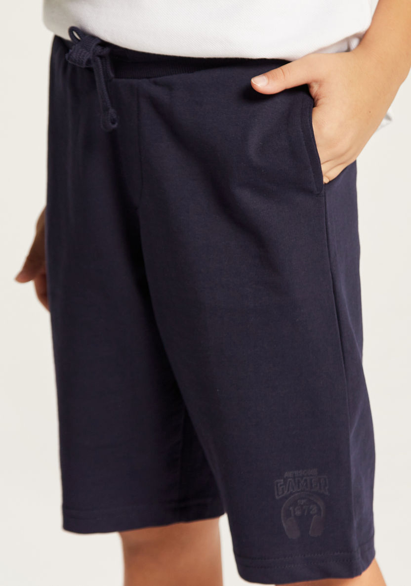 Juniors Solid Shorts with Drawstring Closure and Pocket-Shorts-image-2