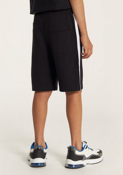 Juniors Solid Shorts with Drawstring Closure and Pockets-Shorts-image-4