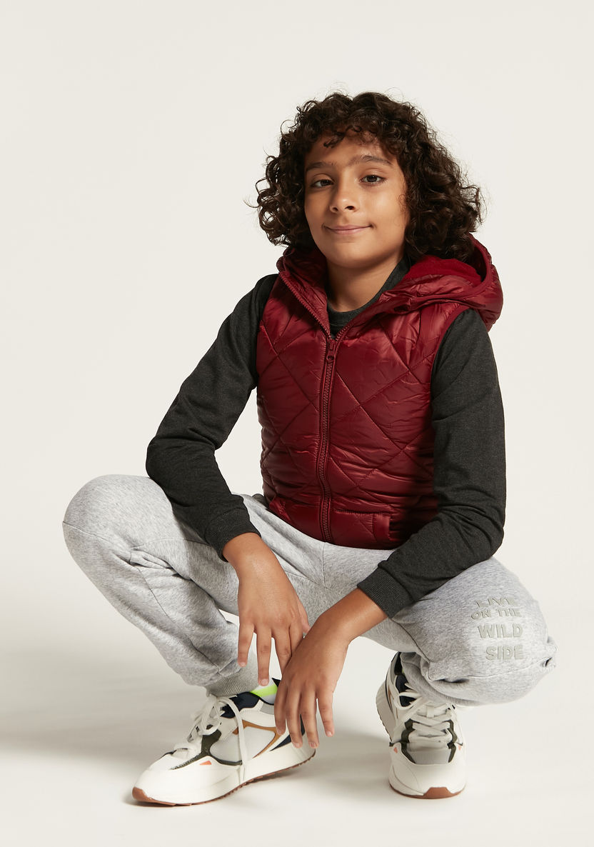 Juniors Quilted Sleeveless Gilet with Zip Closure-Coats and Jackets-image-0
