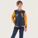 Juniors Varsity Jacket with Button Closure and Long Sleeves-Coats and Jackets-thumbnail-0
