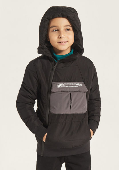 Juniors Heavy Jacket with Hood and Long Sleeves