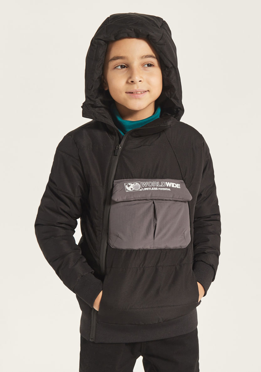 Juniors Heavy Jacket with Hood and Long Sleeves-Coats and Jackets-image-1