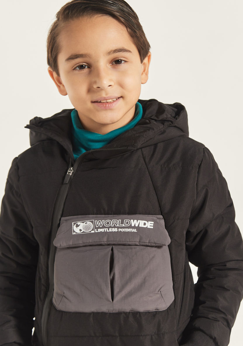 Juniors Heavy Jacket with Hood and Long Sleeves-Coats and Jackets-image-2