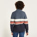 Juniors Striped Long Sleeves Sweater with High Neck and Half Zip Closure-Sweaters and Cardigans-thumbnail-3